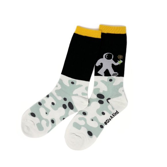 Organic Cotton, Brand New, crew socks, Astronaut design, unisex, size 7-13 - Picture 13 of 13
